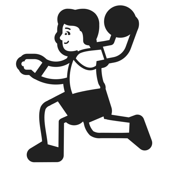 Person Playing Handball High Contrast Default
