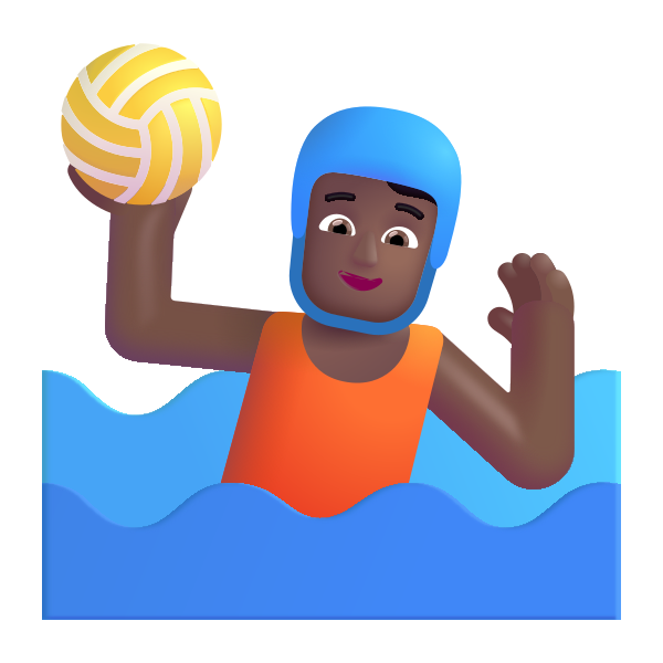 Person Playing Water Polo Color Medium Dark Vector