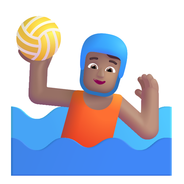 Person Playing Water Polo Color Medium Vector