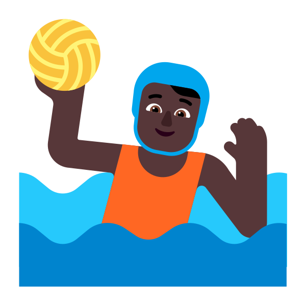 Person Playing Water Polo Flat Dark Vector
