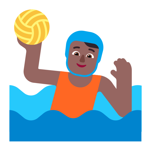 Person Playing Water Polo Flat Medium Dark Vector