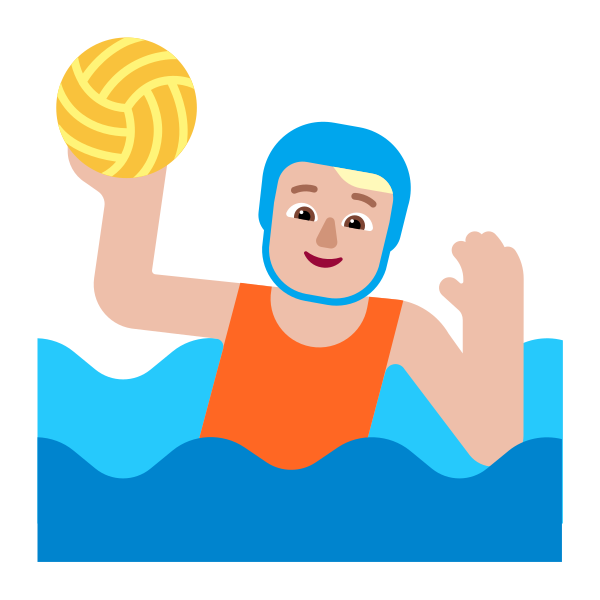 Person Playing Water Polo Flat Medium Light Vector