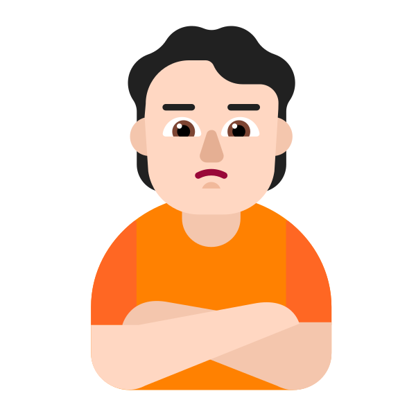 Person Pouting Flat Light Vector