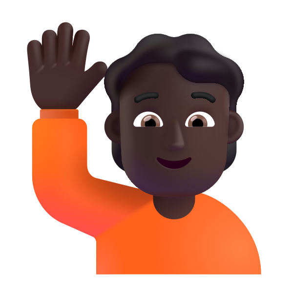 Person Raising Hand Color Dark Vector