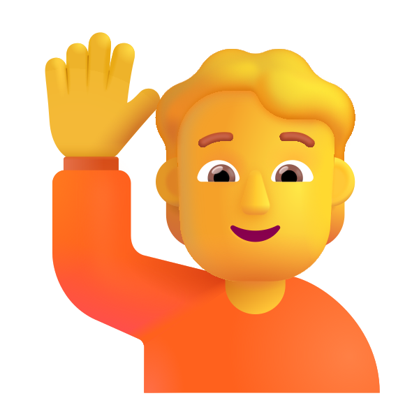 Person Raising Hand Color Default Vector