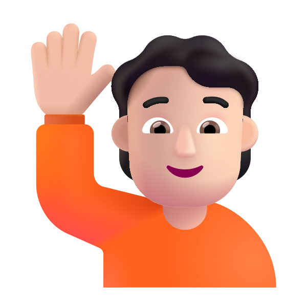 Person Raising Hand Color Light Vector