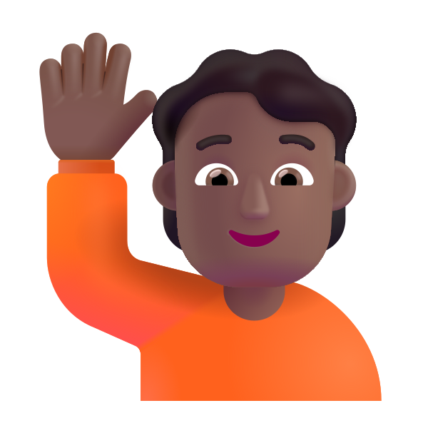 Person Raising Hand Color Medium Dark Vector