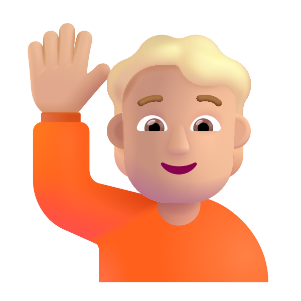 Person Raising Hand Color Medium Light