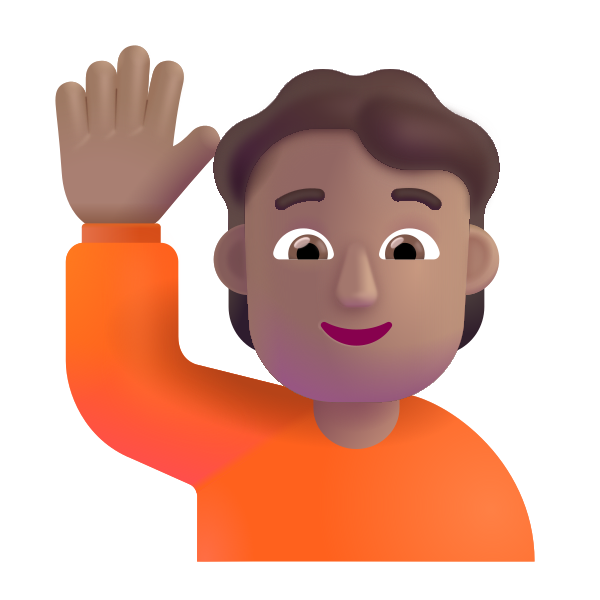 Person Raising Hand Color Medium Vector