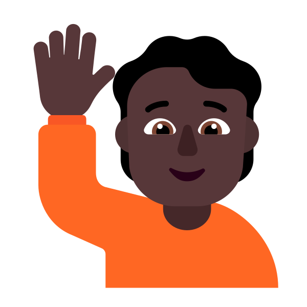 Person Raising Hand Flat Dark Vector