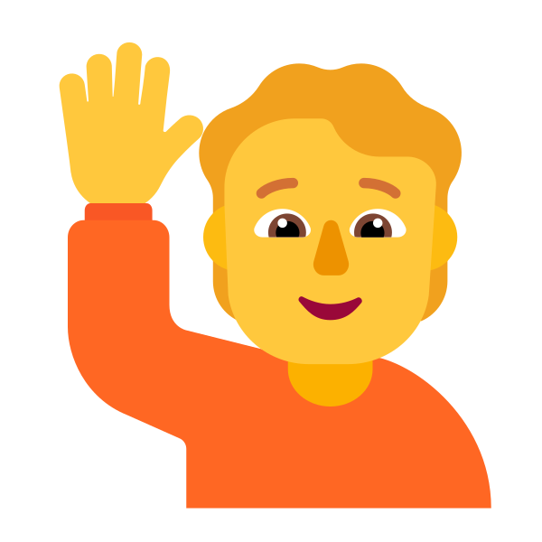 Person Raising Hand Flat Default Vector