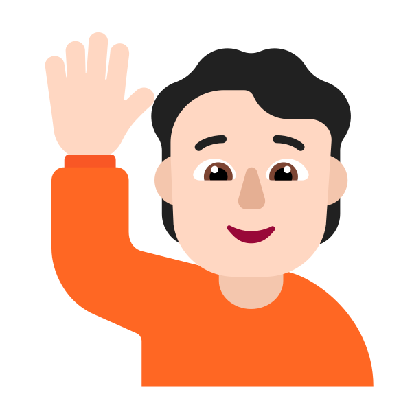 Person Raising Hand Flat Light Vector