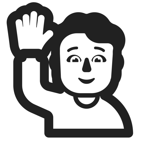 Person Raising Hand High Contrast Default