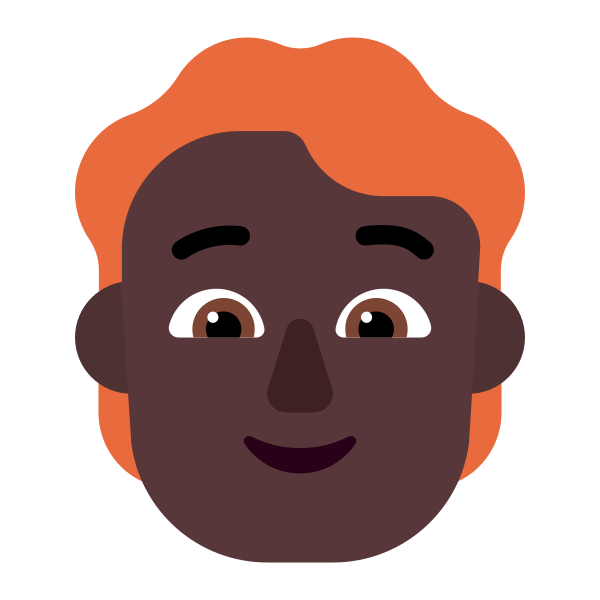 Person Red Hair Flat Dark Vector