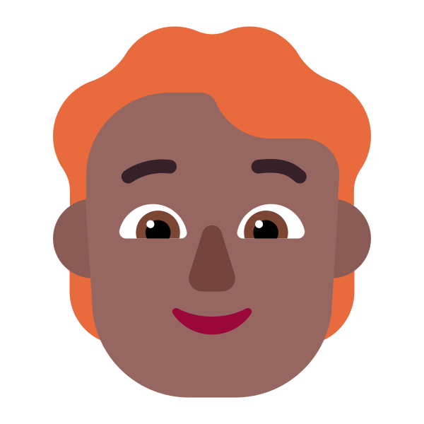 Person Red Hair Flat Medium Dark Vector