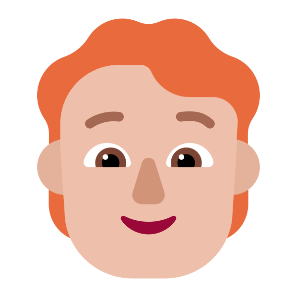 Person Red Hair Flat Medium Light