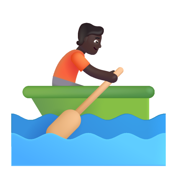 Person Rowing Boat Color Dark Vector