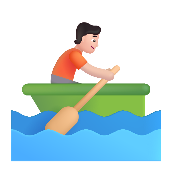 Person Rowing Boat Color Light