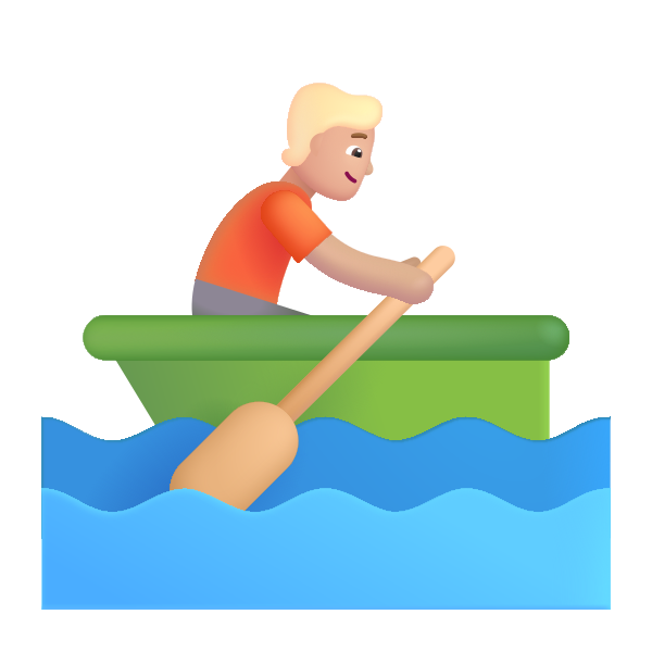 Person Rowing Boat Color Medium Light Vector