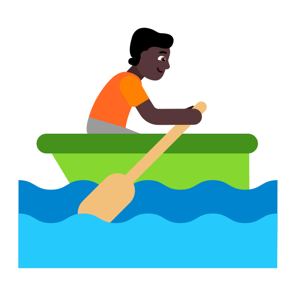 Person Rowing Boat Flat Dark