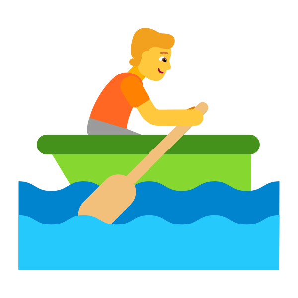 Person Rowing Boat Flat Default