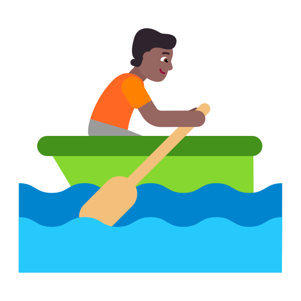 Person Rowing Boat Flat Medium Dark