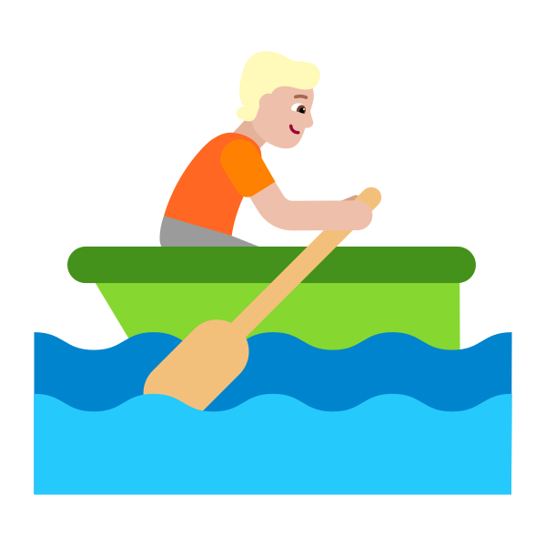 Person Rowing Boat Flat Medium Light Vector