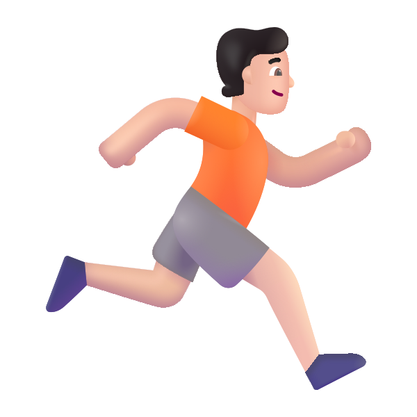 Person Running Facing Right Color Light