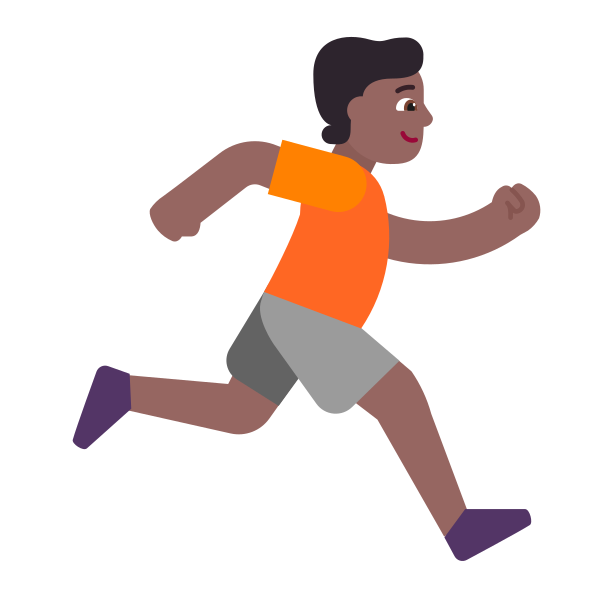 Person Running Facing Right Flat Medium Dark