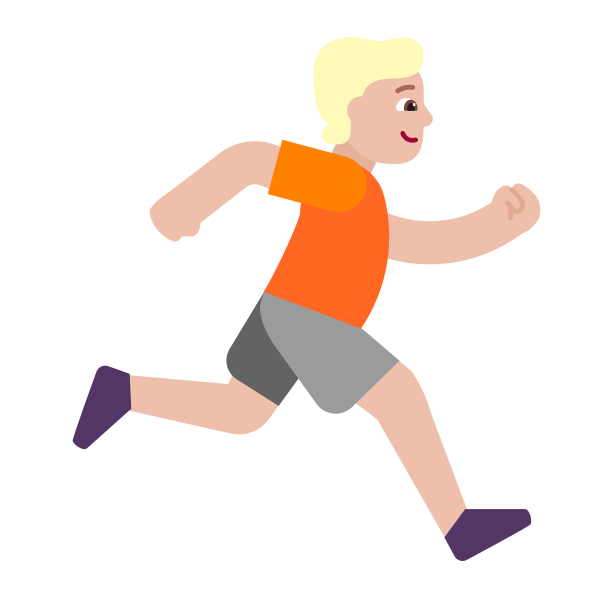 Person Running Facing Right Flat Medium Light