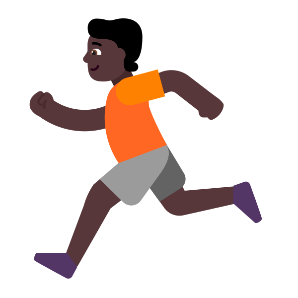Person Running Flat Dark Vector
