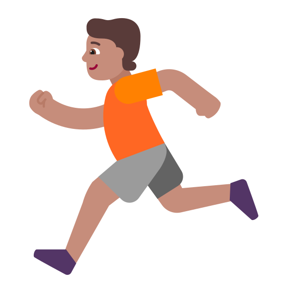 Person Running Flat Medium Vector
