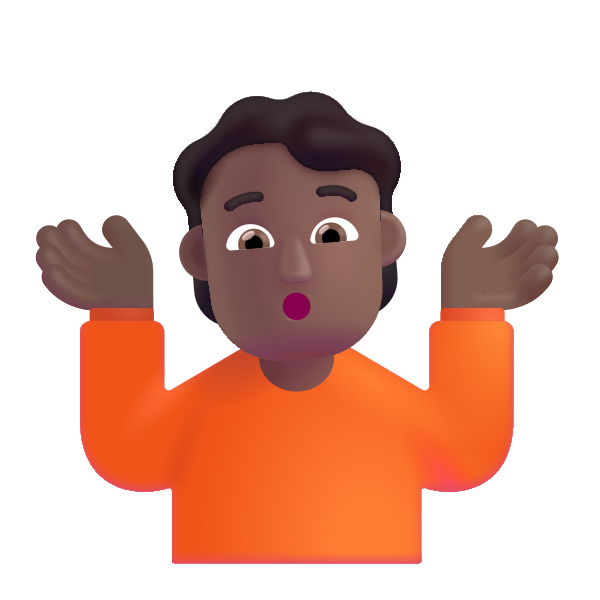 Person Shrugging Color Medium Dark Vector