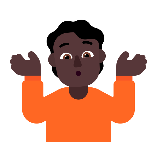 Person Shrugging Flat Dark Vector