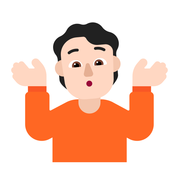 Person Shrugging Flat Light Vector