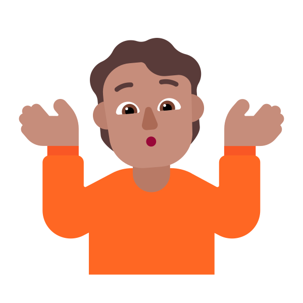 Person Shrugging Flat Medium Vector