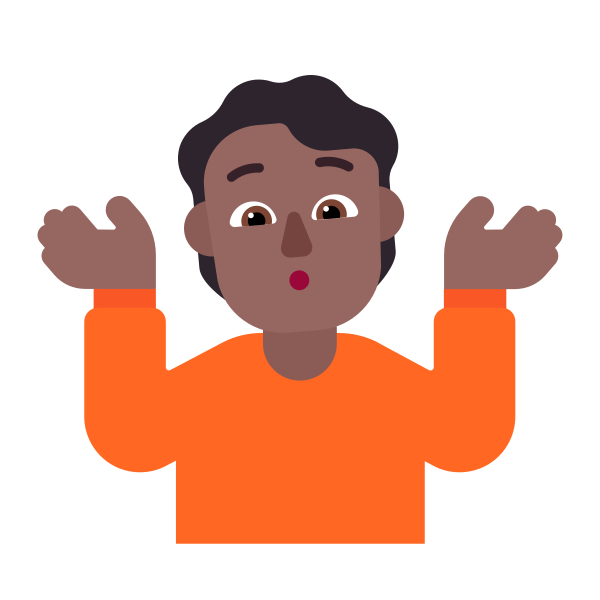 Person Shrugging Flat Medium Dark Vector
