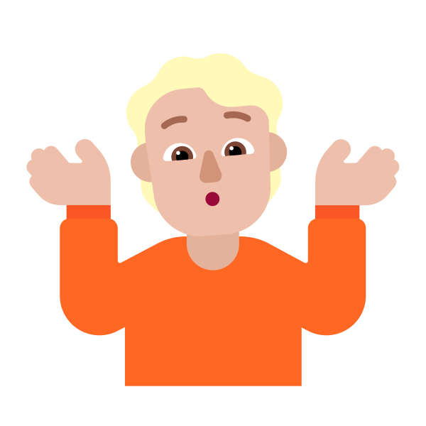 Person Shrugging Flat Medium Light Vector