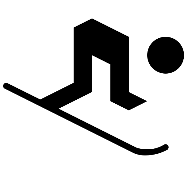 Person Skiing Downhill Pinhead Icon Vector
