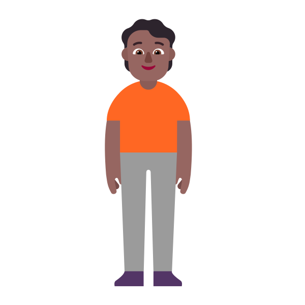 Person Standing Flat Medium Dark Vector