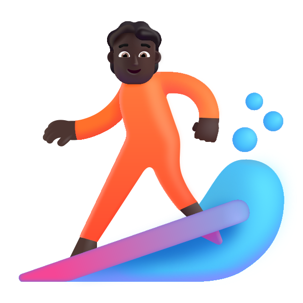 Person Surfing Color Dark Vector
