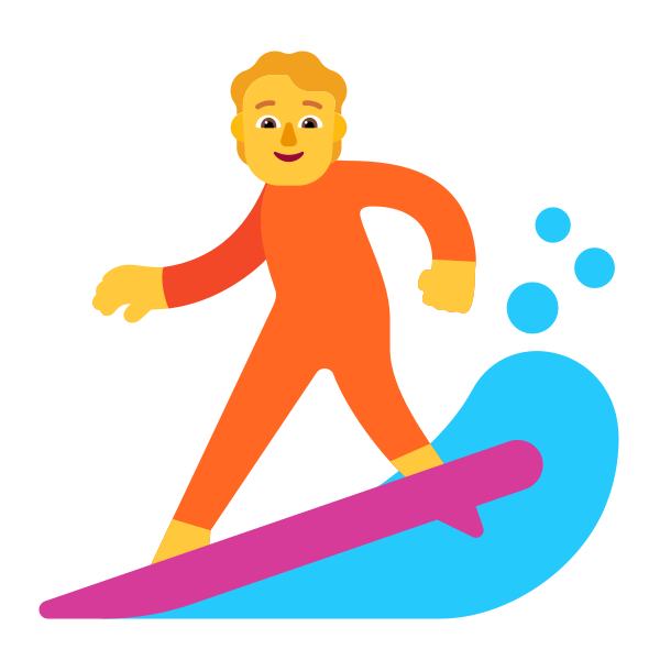 Person Surfing Flat Default Vector