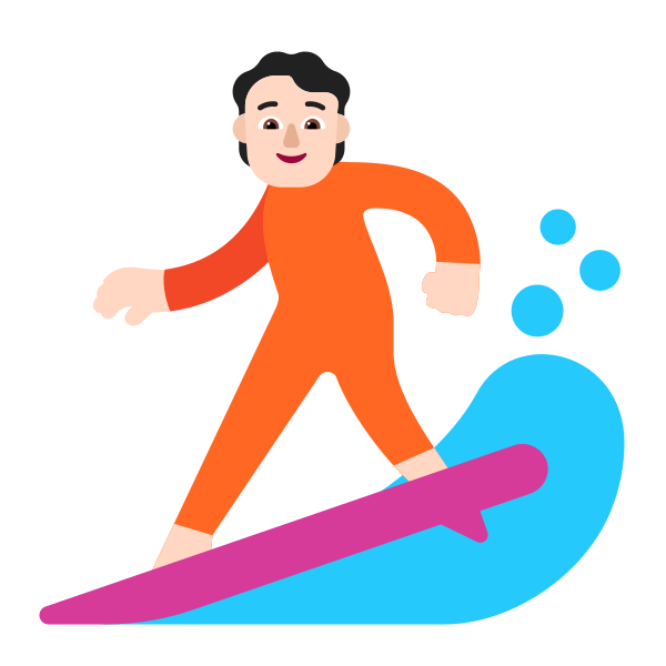 Person Surfing Flat Light Vector