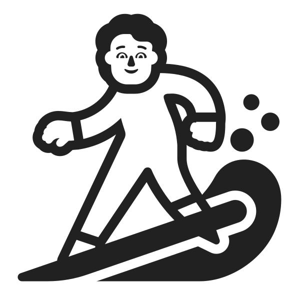 Person Surfing High Contrast Default Vector