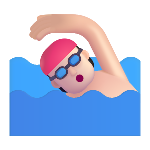 Person Swimming Color Light Vector