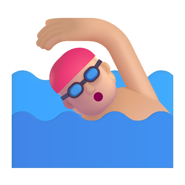 Person Swimming Color Medium Light Vector