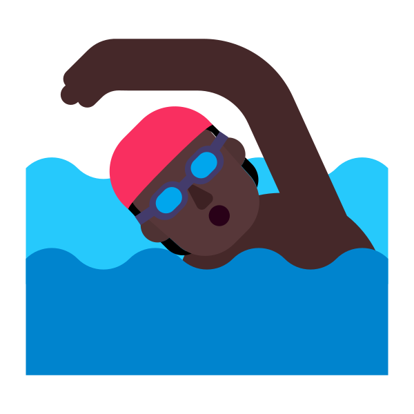 Person Swimming Flat Dark Vector