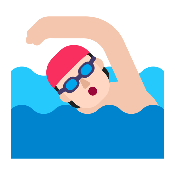 Person Swimming Flat Light Vector
