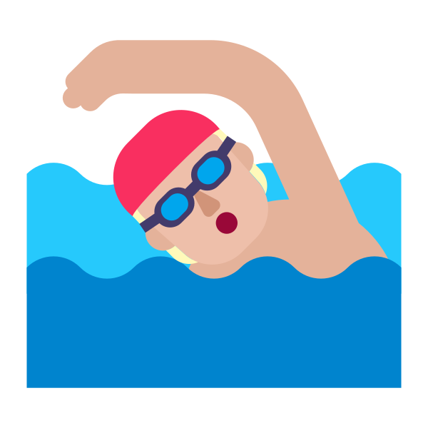 Person Swimming Flat Medium Light Vector