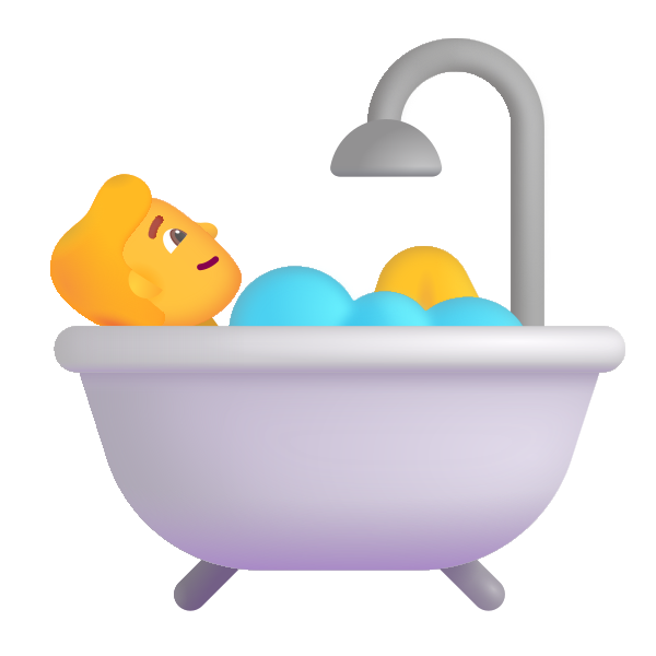 Person Taking Bath Color Default Vector
